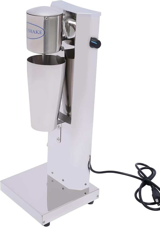 Milkshake Maker for Malts Soda Fountain Drinks Protein Shakes Whipping Omelets and Pancake Batter Kitchen Commercial 110V Stainless Steel Single Head 16000RMP