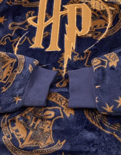 Harry Potter Girls Wearable Blanket Hoodie | Childrens Hooded Sherpa Fleece Pullover HP Hogwarts | Kids Sherpa Lined