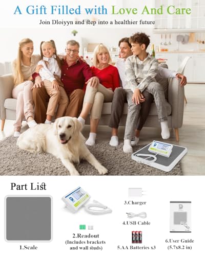 Medical Scale for Body Weight with Digital Display, 660 lb Limit, High Accuracy Medical Grade Floor Scale, Heavy Duty, kg/...