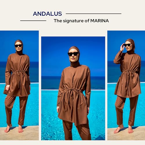 Modest 3-Piece Burkini Set for Women | Quick-Dry, Water-Repellent | Full Coverage Swimsuit with Tunic, Pants & Cap