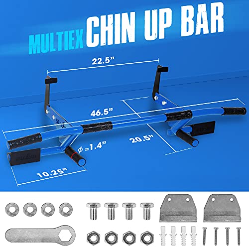 STOZM MultiEx Chin Up Bar – Doorway Chin Up Bar with Multiple Color Options, Push Up Capability, TPE-Protected Grip Positi...