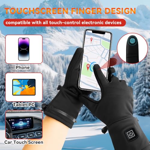 Rechargeable Hand Warmers, Portable Graphene Heated Gloves Handwarmers Bag with 10000MAH Power Bank&3 Heat Modes, Fast Ele...