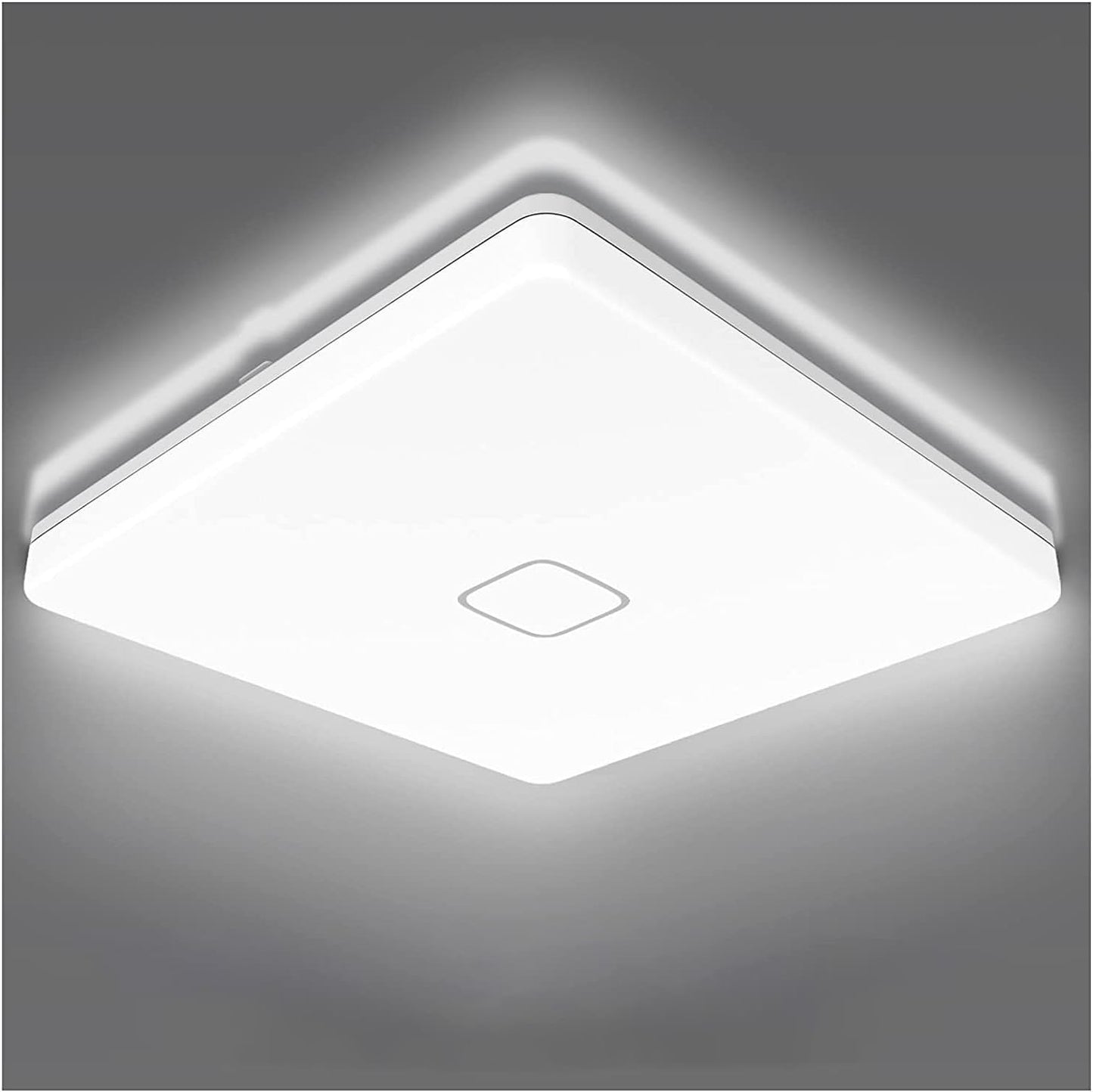 Airand Led Ceiling Light Fixture 18W, 10.6 Square, 5000K Daylight White, Plastic, 1800Lm, Model 18W-6300 For Home