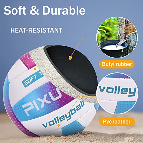 PIXUYE Volleyballs Official Size 5,Soft Outdoor Volleyball for Kids Youth Adults Indoor Park Beach Games Play(Gift for Beg...