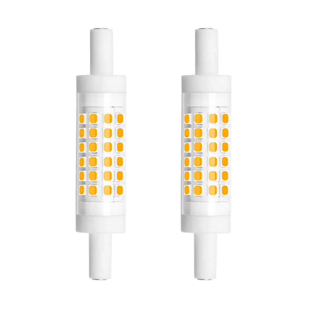 Bonlux Dimmable 78Mm R7S Led Light Bulb - Double Ended J78 T3 R7S Led Floodlight - 5W (45W Halogen Bulb Equivalent) Warm White 3000K For Floor Lamp  Workshop Lighting (2-Pack)