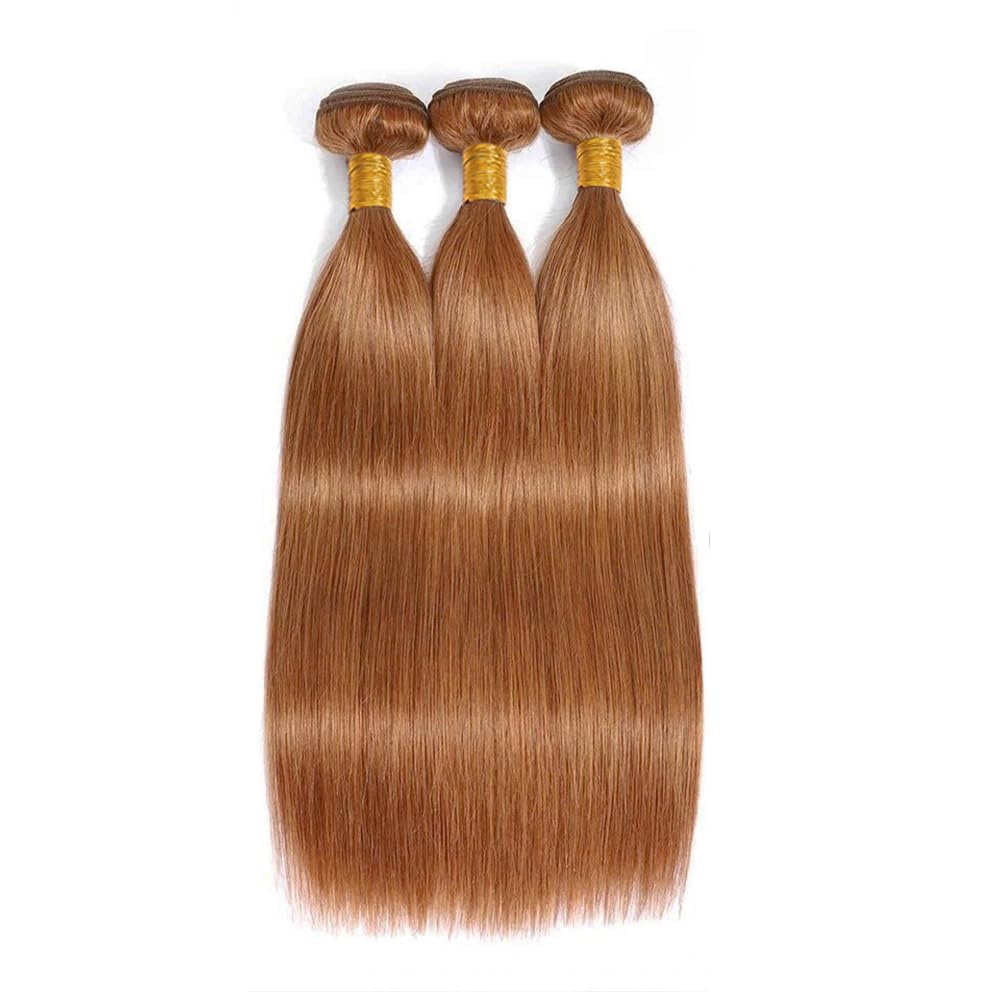 Peenoll 20 22 24 Inch Straight Wave Human Hair Bundles Chocolate Brown Color 30 Weave Bundles Human Hair 12A Unprocessed Brazili