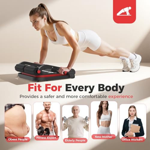 Ab Machine,Sit Up Exercise Equipment& Core Machine, Workout Equipment,Adjustable Ab Trainer with 3 Resistance Levels and R...