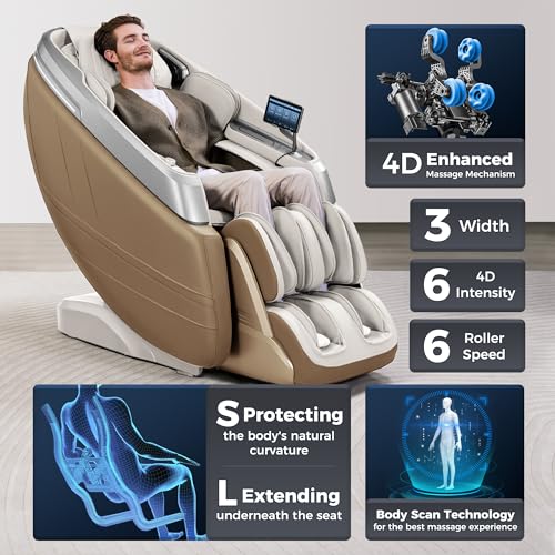 iBooMas P03 4D Zero Gravity Massage Chair,APP Control Massage Chairs Full Body with SL Track,Touch Screen Navigation,Yoga ...