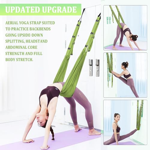 Leg Stretcher Strap Adjustable Fitness Strap Band for Waist Trainer Stretching Door Swing Flexibility Tensile Trainer with...
