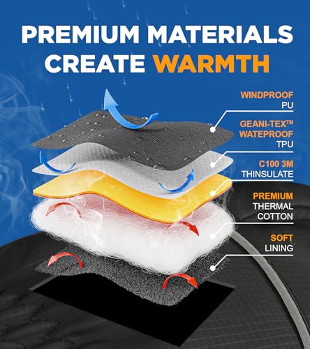 UMEWARM Winter Gloves Men Women Made with 3M Insulation, -20℉ GEANI-TEX Waterproof&Windproof Gloves for Cold Weather
