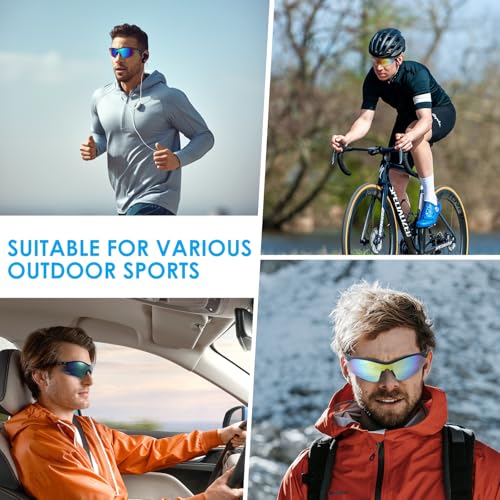 GoLight Polarized Sports Sunglasses for Men & Women – UV400, Anti-Glare, Lightweight Frame,Metal Hinges – for Running,Driving