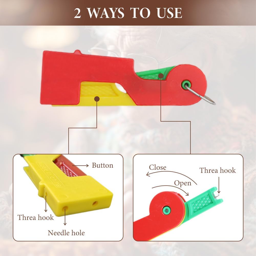 Automatic Needle Threader,2024 New Plastic Needle Threaders,Used to Quickly Thread The Thread Into The Needle Hole, Suitable for The Elderly and Those Who Like to Do Needlework(Random Color) (1 PCS)
