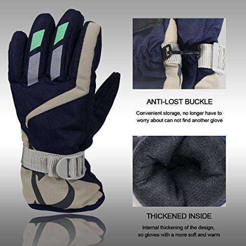 YR.Lover Children Ski Gloves Winter Warm Outdoor Riding Thickening Gloves(2-4Y)