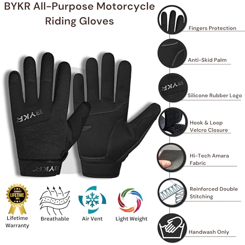 BYKR All-Weather Motorcycle Gloves for Men & Women – Protection for Dirt Bike, BMX, MX, and ATV Riding