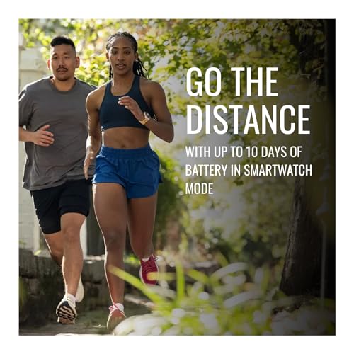 Garmin Forerunner 570 42mm GPS Running Smartwatch (Cloud Blue/Whitestone Band) Bundle with Stand, Charging Cable and Car C...