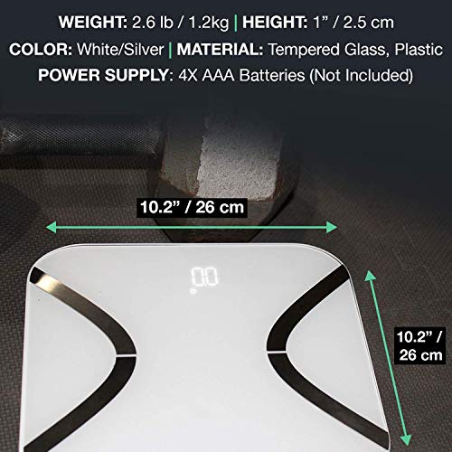 Korescale Digital Smart Scale with BMI, Body Fat, Muscle Mass, Weight | Highly Accurate Bathroom Scales, Bluetooth Composi...