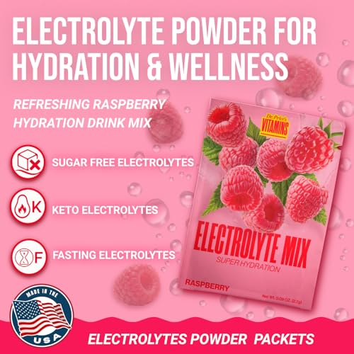 Dr. Price’s Electrolytes Hydration Powder Packets – Raspberry, 30 Packs | Sugar Free Electrolyte Drink Mix, 72+ Trace Mine...