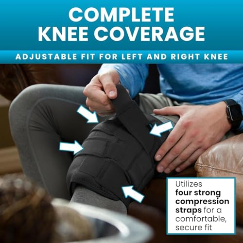 Vive Knee Ice Pack Wrap - Cold/Hot Gel Compression Brace - Heat Support Strap for Arthritis Pain, Tendonitis, ACL, Athleti...
