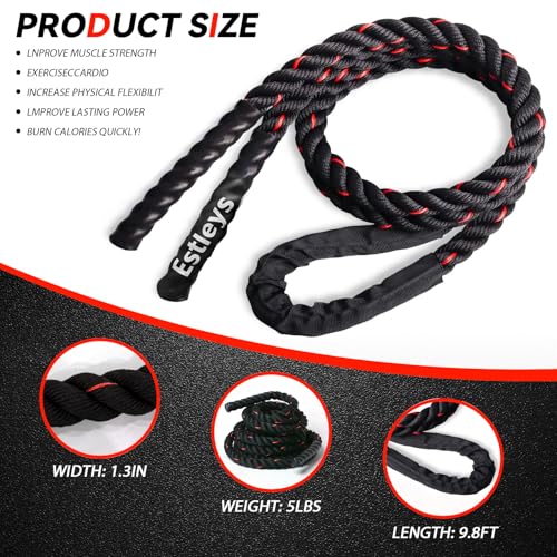 5lb Weighted Jump Rope for Men and Women, Adult Heavy Skipping Rope, Heavy Jump Ropes for Home Workout, Weight Loss, Shapi...