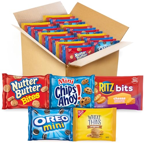 OREO Mini Cookies, Mini CHIPS AHOY! Cookies, RITZ Bits Cheese Crackers, Nutter Butter Bites & Wheat Thins Crackers, Nabisc...