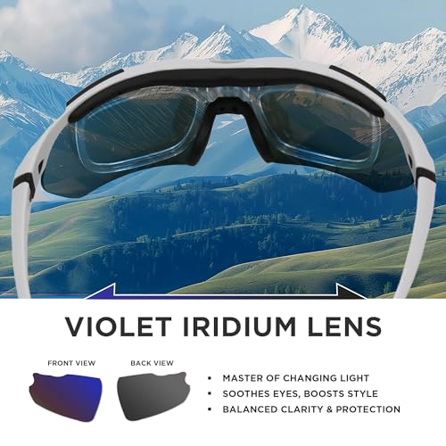 LOLOON Cycling Sunglasses for Men Women Youth, Wrap Around Sports Sunglasses for Running Climbing Bike Baseball Softball Golf
