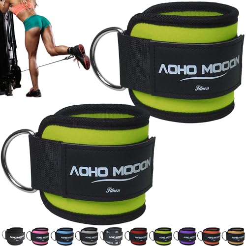 AOHO MOOON Comfortable Adjustable Ankle Straps for Cable Machines Women, Gym Workout Leg Strap, Glute Cuff, Ankle Cuffs fo...