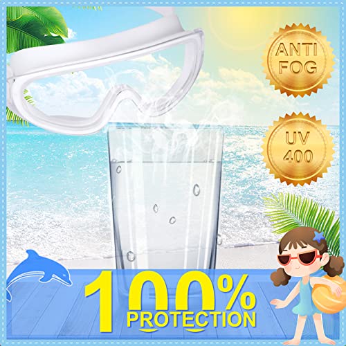 Theuzi 3 Pack Kids Swim Goggles, Swimming Glasses with One-Piece Wide Vision Lens from 3 to 15 Years Old