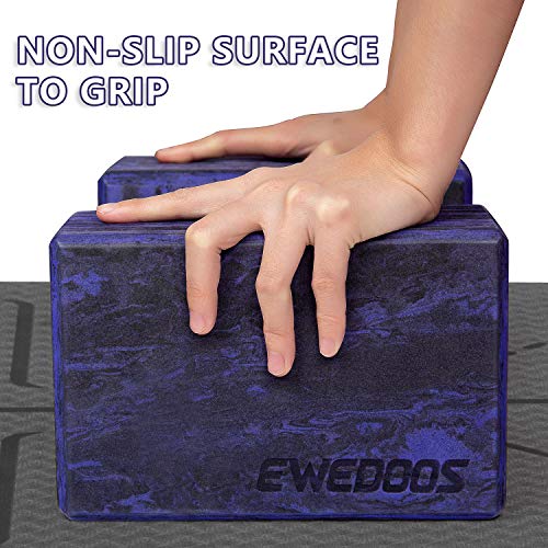 Ewedoos Yoga Blocks 2 Pack Eco Friendly Yoga Block High-Density Non-Slip Yoga Block Set for Yoga Pilates