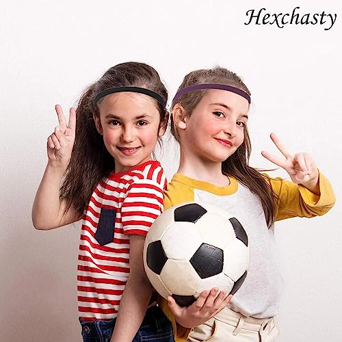 Hexchasty 9pcs Elastic Thin Headbands, Stretchy Skinny Sports Athletic Hair Bands for Women Men Girls Boys Teen - Black, W...