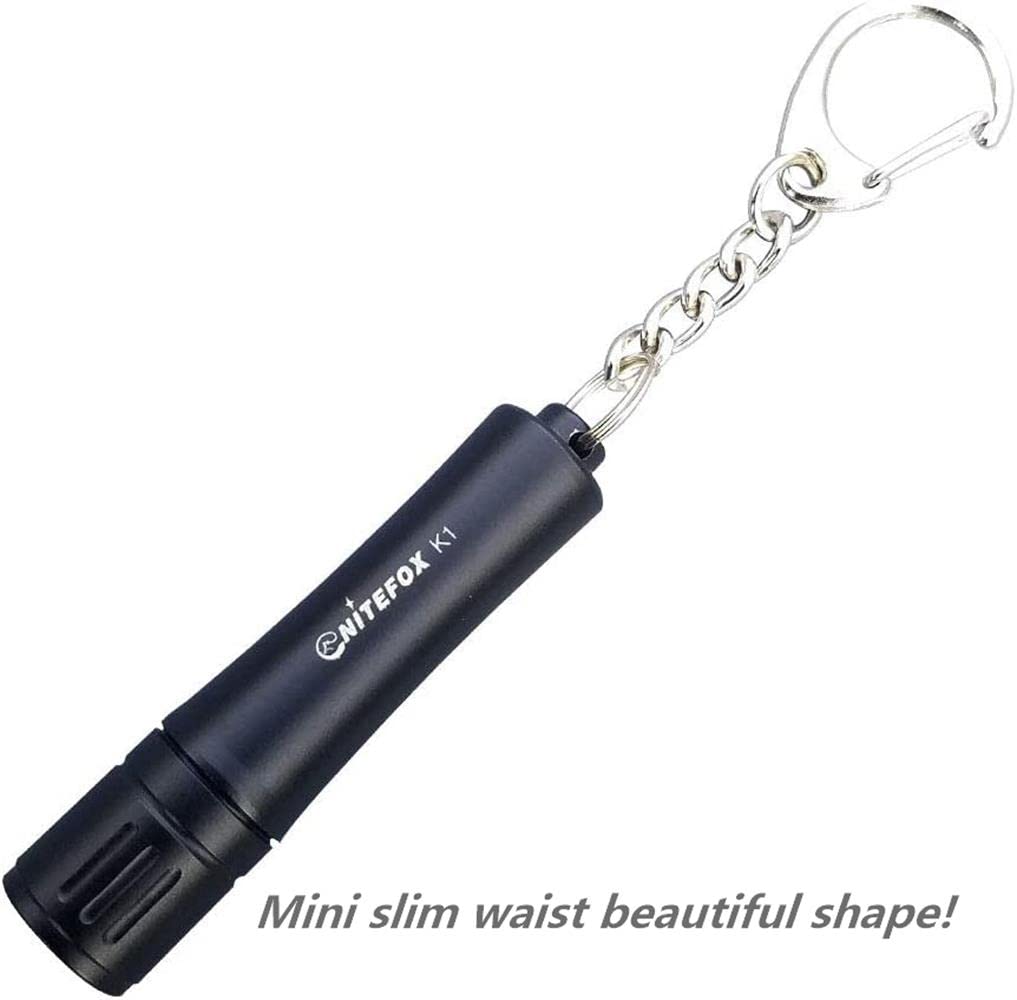 Nitefox K1 Keychain Flashlight, 150 Lumens, Waterproof, Aluminum, Black