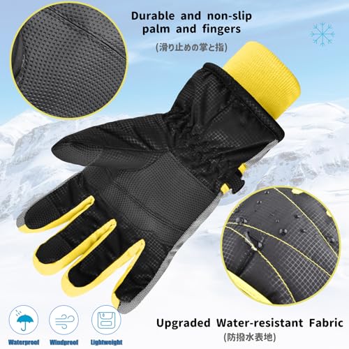 Azarxis Kids Children Ski Gloves Winter Snow Gloves Waterproof Winter Warm Glove for Snowboarding, Sledding