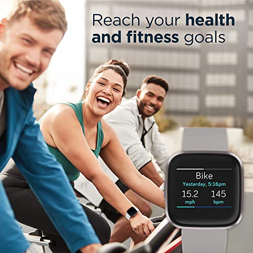 Fitbit Versa 2 Health & Fitness Smartwatch with Heart Rate, Music, Alexa Built-in, Sleep & Swim Tracking, Stone/Mist Grey,...