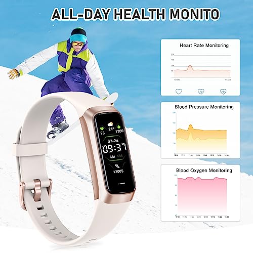 Fitness Tracker with 24/7Heart Rate, Blood Pressure, Sleep Tracking, Calorie, Activity Tracker with 1.1" AMOLED Color Scre...