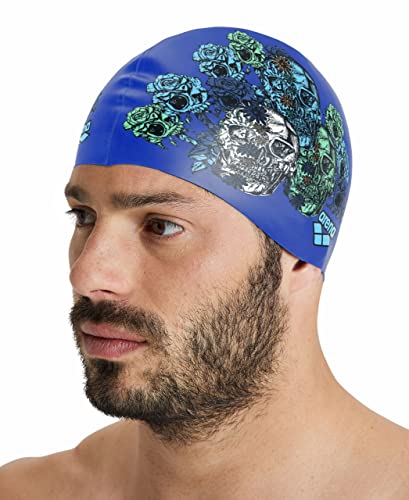 Arena Drew Kibler Collection Silicone Swim Cap Signature Edition Classic Fit for Everyday Use and Training, One Size