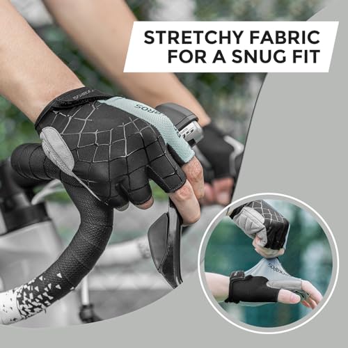 ROCKBROS Men's Cycling Gloves with SBR Pad, Anti-Slip, Breathable for Spring, Autumn Sports Riding