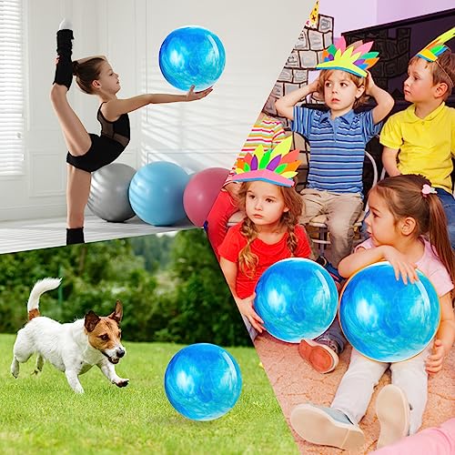 Grevosea 15 Inch Large Bouncy Ball Inflatable Balls Beach Ball Marbleized Bouncy Ball Colorful Cloud Bouncing Balls for Ad...
