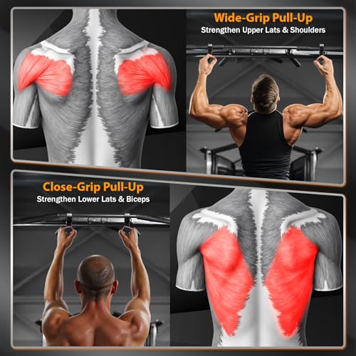 ONZILLO Neutral Grip Pull Up Handles, Ergonomic Non-Slip Hooks for Barbell Row Deadlift Resistant Bands Cable Machine, Lig...