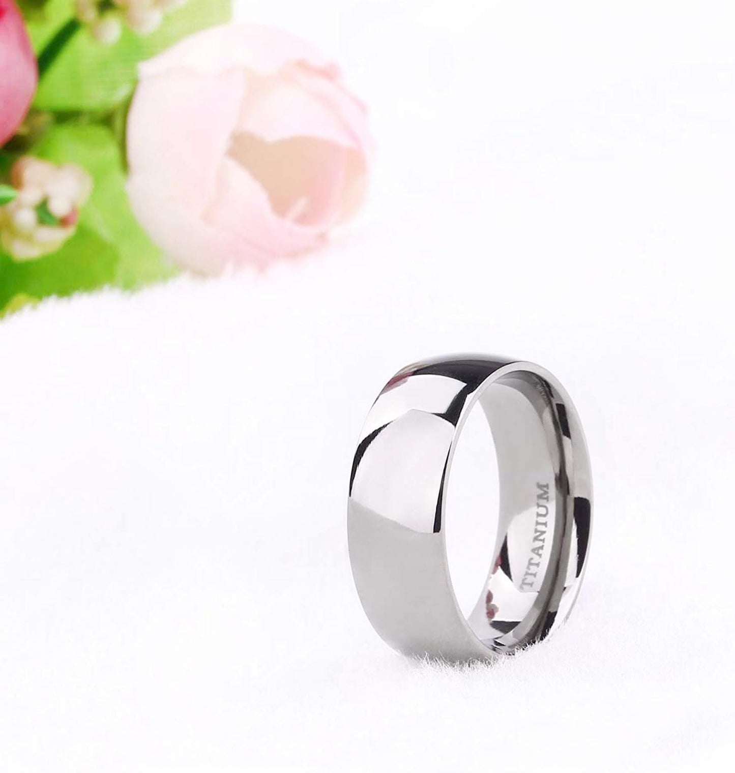 TIGRADE 2mm 4mm 6mm 8mm 10mm Titanium Ring Plain Dome High Polished Wedding Band Comfort Fit Size 3-15,8mm,Size 12.5