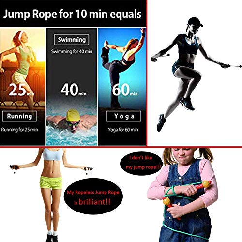 MINGYNS Cordless Jump Rope,Ropeless Skipping Rope Fits All Skill Level Wireless Jumping Rope for Staying Fit Weight Loss a...