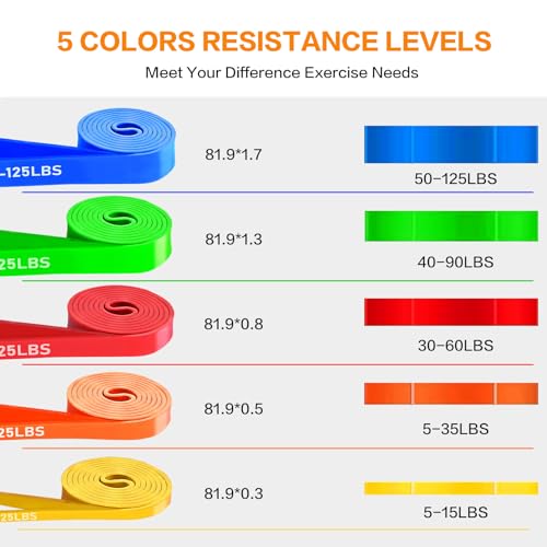 Resistance Bands, Pull Up Bands, Pull Up Assistance Bands Set for Men & Women, Exercise Workout Bands for Working Out, Bod...