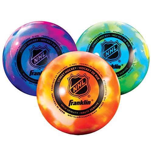 Franklin Sports NHL Street Hockey Balls - No Bounce Outdoor Street + Roller Hockey Balls - Official Size for Youth + Adult...