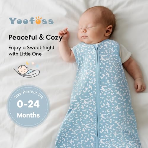 Yoofoss Baby Sleep Sack 6-12 Months 0.5 Tog Wearable Blanket for Baby, 3 Pack 100% Organic Cotton Infant Toddler Sleeping ...