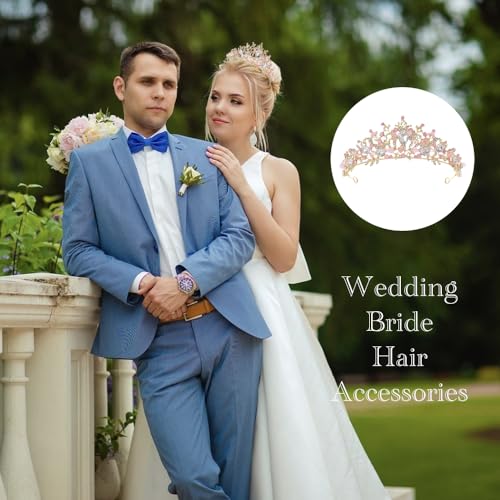 Meckerni Crystal Tiara Crown For Girls,Rhinestone Crown Headband Wedding Bridal Hair Accessories Birthday Prom Gift