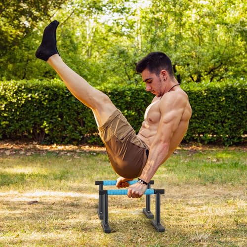 Purife Strength Training Parallettes I-Sit Push Up Bars, Pushup Handles Calisthenics Equipment for Home Workout, Anti-slip...
