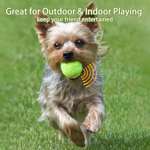 Magicorange Dog Tennis Balls, 20 Pack 2.5 inch Floatable Squeaky Tennis Balls for Fetch Exercise, Natural Rubber Squeaky D...