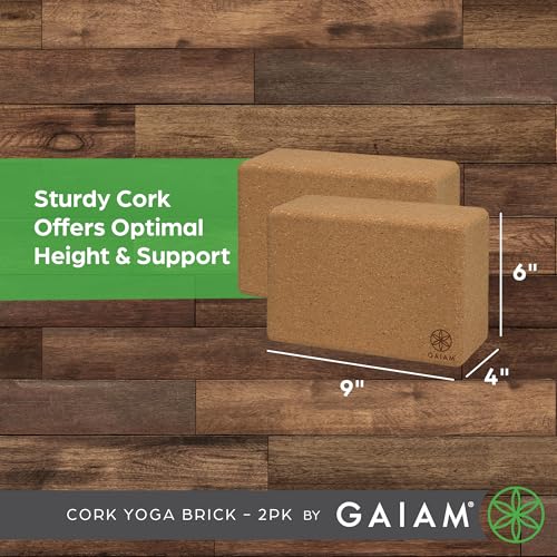 Gaiam Cork Yoga Brick -2PK - CORK