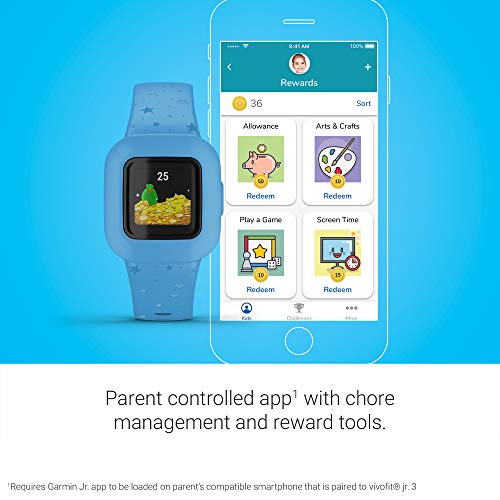 Garmin vivofit jr. 3, Fitness Tracker for Kids, Includes Interactive App Experience, Swim-Friendly, Up to 1-Year Battery L...