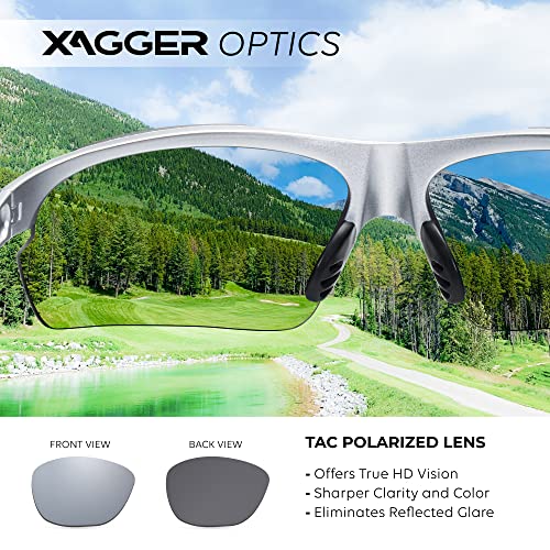 Xagger Polarized Sports Sunglasses for Men Women Wrap Around UV400 Running Baseball Softball Cycling Driving Glasses