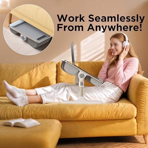 FoldWise 2-in-1 Lap & Bed Desk with Soft Cushions - Adjustable Height & Angle, Foldable Laptop Stand for Bed & Couch - Wri...