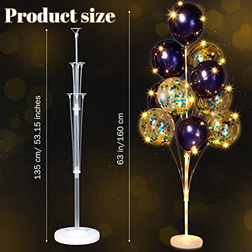 Wettarn 2 Sets Floor Balloon Column Stand Kit with LED Lights 40 Pcs Balloons Column Holder Centerpieces Tower Backdrop fo...
